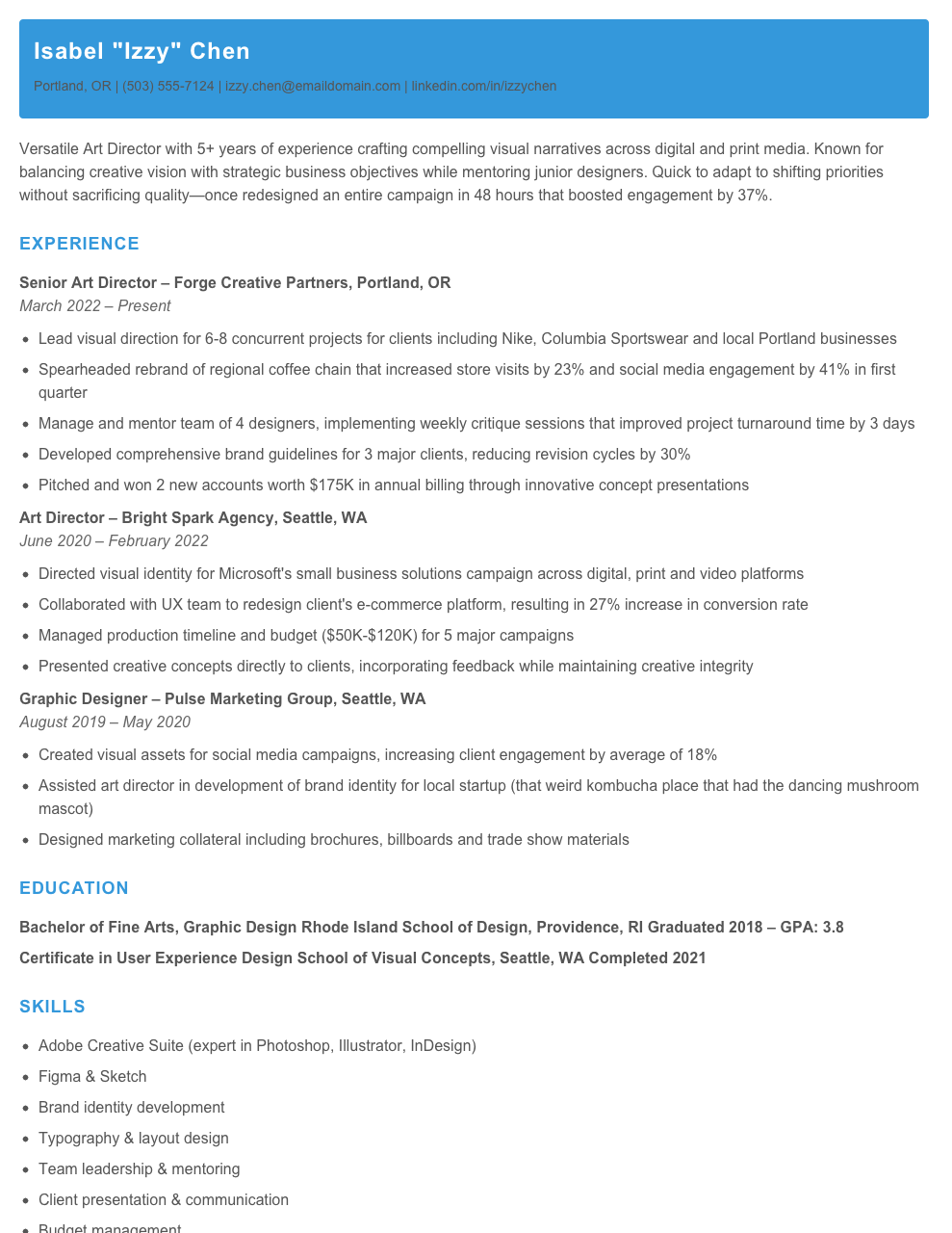 Art Director Resume Examples & Templates 2025 - Resume.AI - Sample Resume Summaries For Art Directors