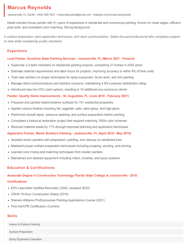 House Painter Resume Examples amp - House Painter Resume Example 768x994 